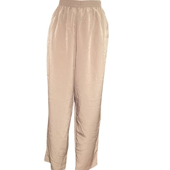 NWT Susan Graver Sz P1X Beige Silky Polyester Pull-On Straight Leg Pants 60X - Picture 4 of 7